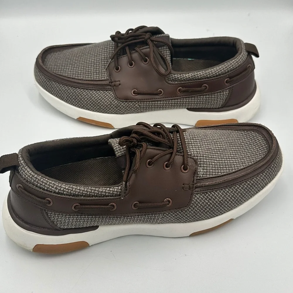 Orthocomfoot Boat Shoes Mens EU 48 US 13.5 Brown Orthopedic Loafers Casual Walk